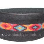Kullu Cap (Topi)- Be a Pahari – Black with Beautiful Patti- HimalayanKraft
