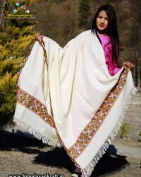 Light Weight Himalayan Wool Purely Hand Woven Border Shawl