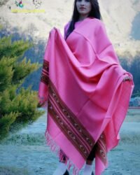 Pink Hand Woven Pure Wool Kullu Handloom Shawl