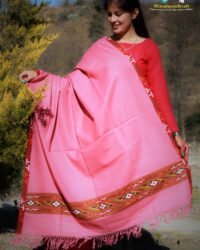 Women’s Wool Shawl Kullu Hand Woven 100% Hand Made (Pink)