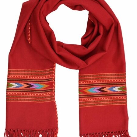 Loom Himalaya  Kullu Handloom Pure Wool Stole - Maroon