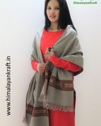 Ladies Pure Wool Kullu Handloom Stole with Traditional Weaving Design