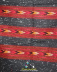 Kullu Handloom Woven Woollen Patterned Stole – Black