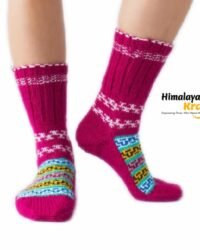 Authentic Knitted High Ankle Calf Length Socks – Pink