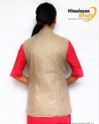 Authentic Kullu Design Wool Tweed Short Half Jacket – Cream
