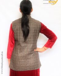 Authentic Kullu Design Wool Tweed Short Half Jacket – Dark Grey
