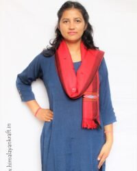 Kullu Handloom Kullu Kingri Jaal Design Pure Wool Stole – Red