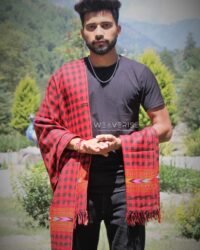 Checked Red – A Blend of Tradition and Elegance Men’s Stole