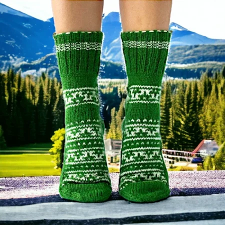 Himalayan Hues: Handcrafted Women's Knitted Socks