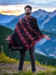 Hand-woven-Wool-Meditation-Prayer-Scarf-Wrap-Blanket-Black-MS-Complex-Design-1.4.webp