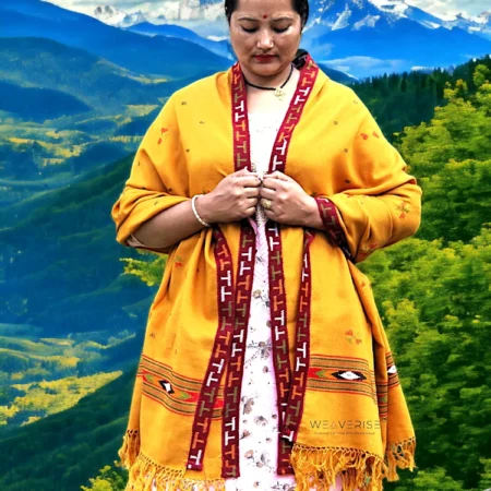 Timeless Himalayan Tribal  Handwoven Shawl: Geometric Splendor