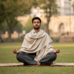 Cream handspun pure wool men’s shawl Lohi handloom woven in Kullu Himachal By Himalayankraft