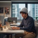 Grey Hand-Knitted Angora Wool Beanie Cap for Men and Women from Kullu Himachal 4