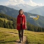 Grey Kullu handloom wool stole with traditional Himachali border, handwoven by artisans in Kullu, Himachal Pradesh. 2