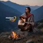 Grey Kullu handloom wool stole with traditional Himalayan border, handwoven in Kullu 4