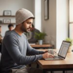 Hand Knitted Angora Wool Beanie Cap for Men and Women from Kullu Himachal by Himalayankraft white 3