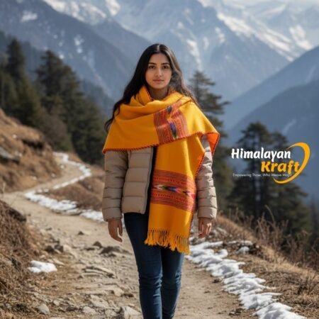 Authentic Kullu Handloom Wool Stole handwoven by Himachali artisans
