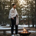 Natural grey plain pure wool men’s shawl Lohi handloom woven in Kullu Himachal by Himalayankraft 1