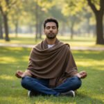 Plain pure wool men’s shawl Lohi handloom woven in Kullu Himachal Dark Grey Himalayankraft 6