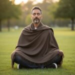 Plain pure wool men’s shawl Lohi handloom woven in Kullu Himachal Dark Grey Himalayankraft 6