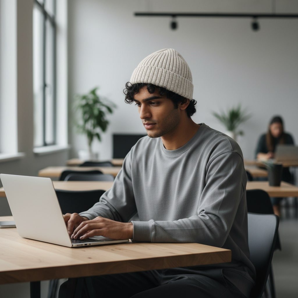 Pure White Hand-Knitted Winter Beanie from Kullu Himachal by Himalayankraft 7 Pure White Hand-Knitted Winter Beanie from Kullu Himachal by Himalayankraft
