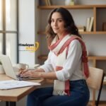 White Kullu handloom wool stole with traditional Himachali border, handwoven by artisans in Kullu, Himachal Pradesh 2